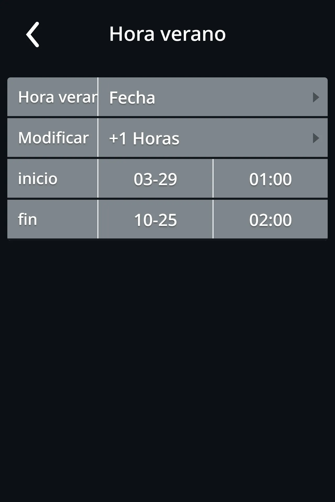Ajustes de horario de verano