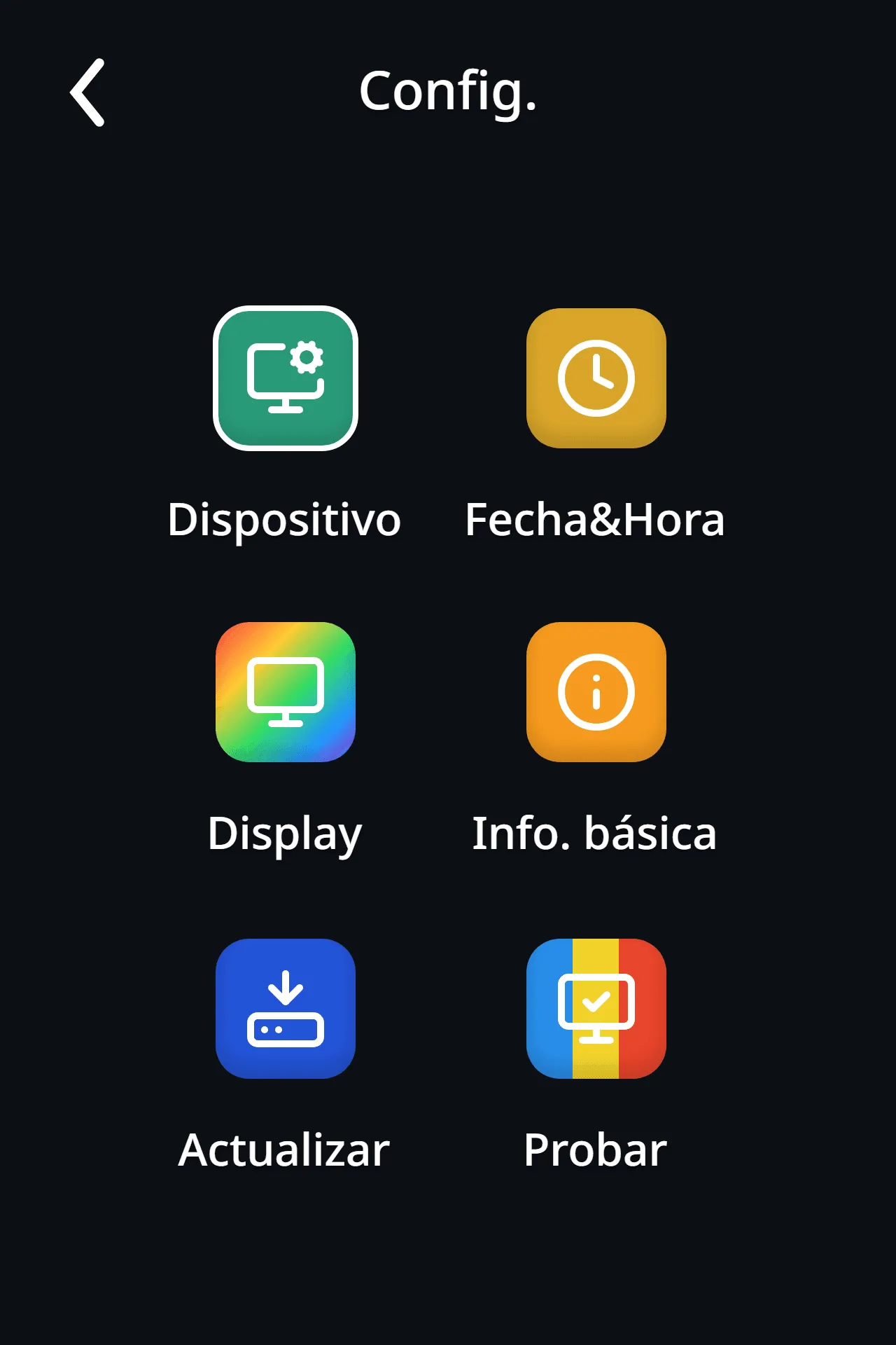 Menú Config