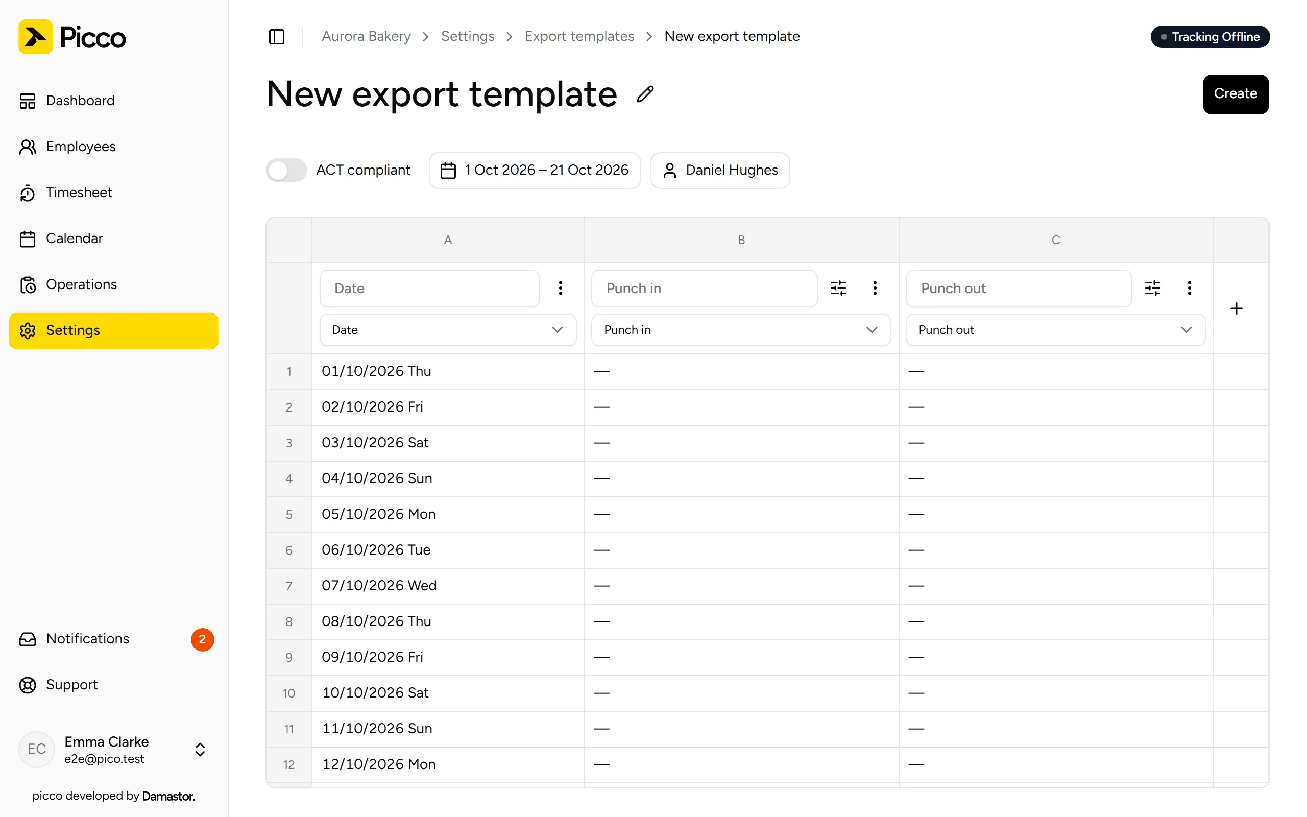Advanced template editor, with columns and preview