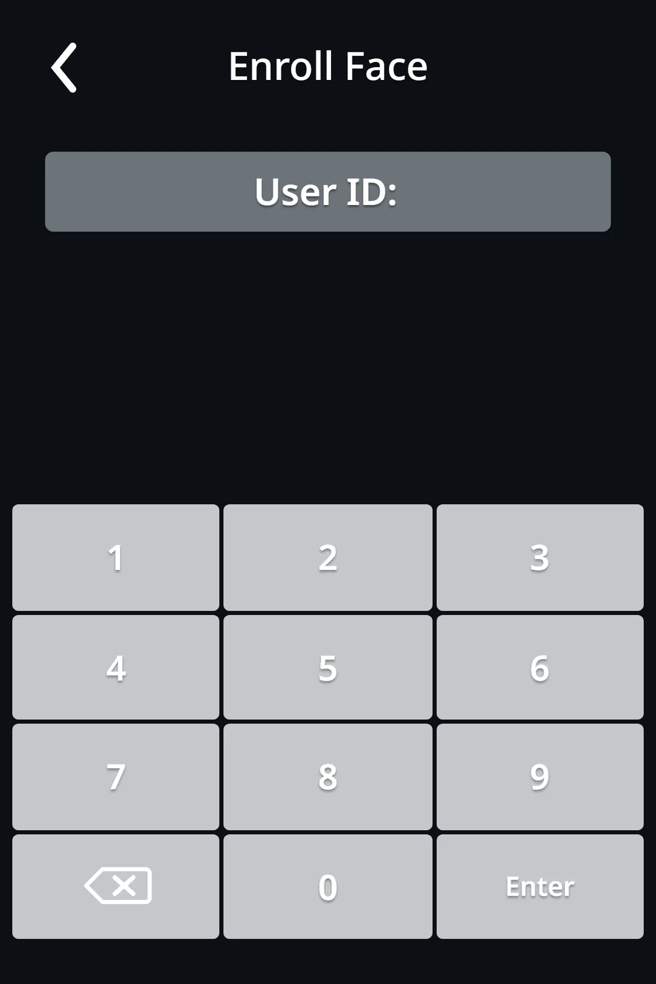 Numeric keypad to type the employee’s ID