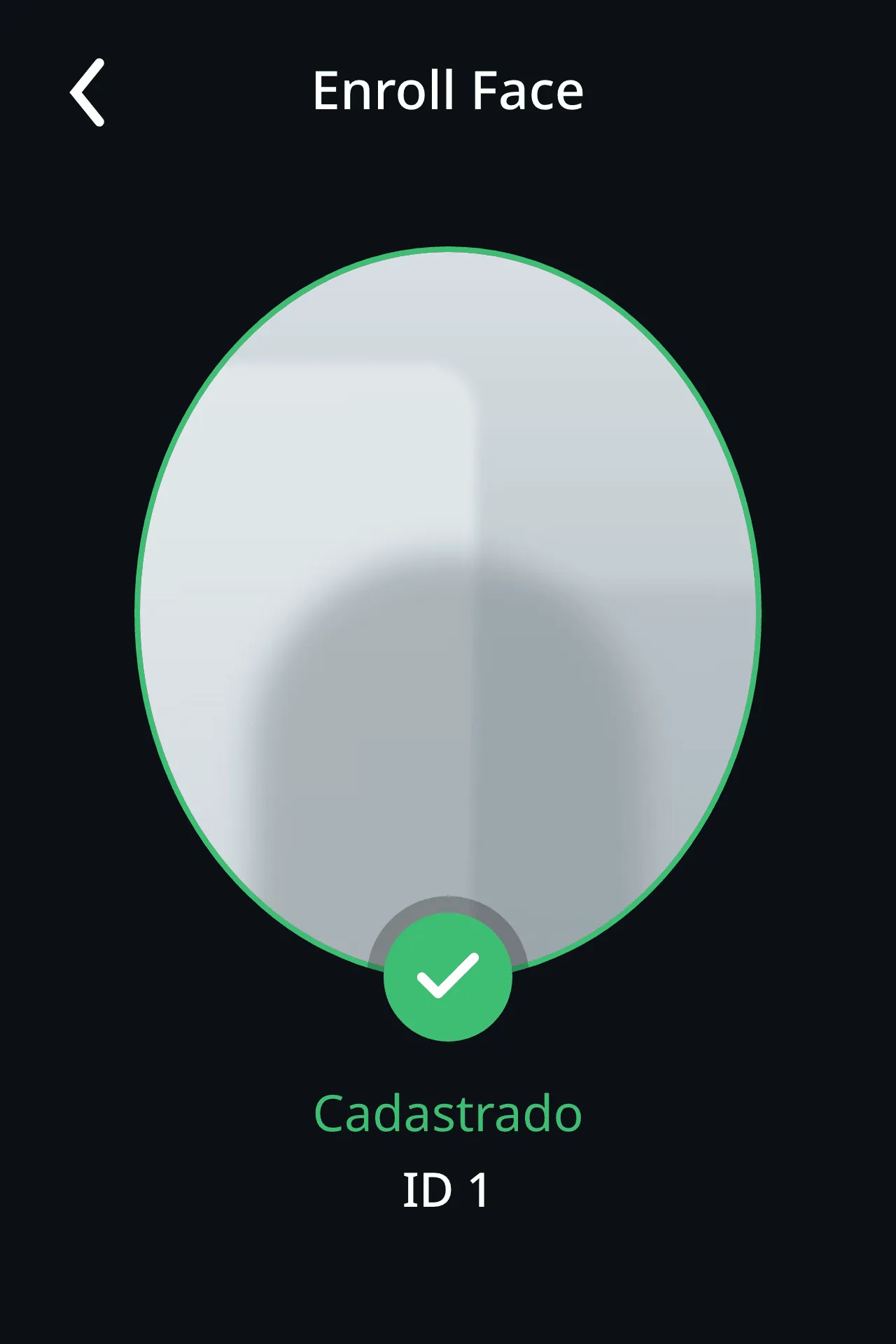 Face registada com sucesso