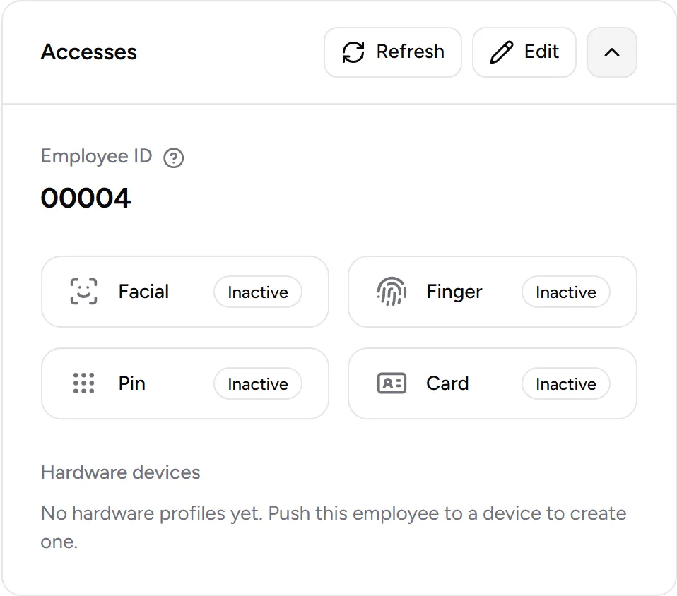 Access card of a manager, with the Invite button