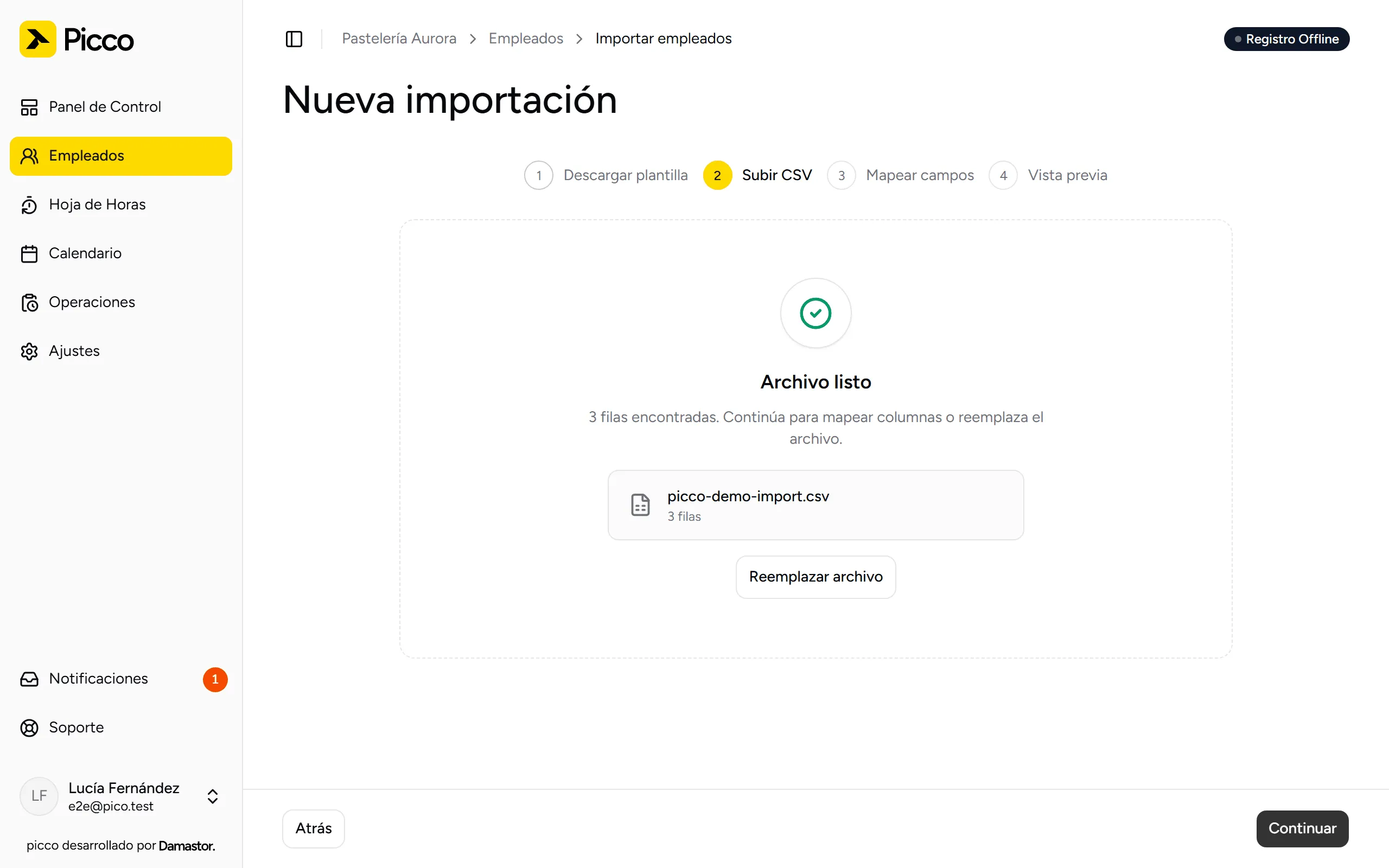 Paso 2: archivo subido y listo