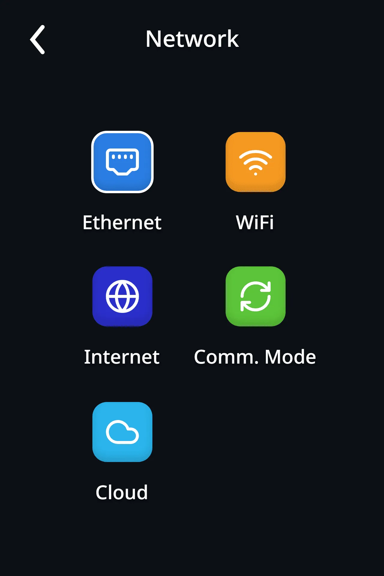 Network menu