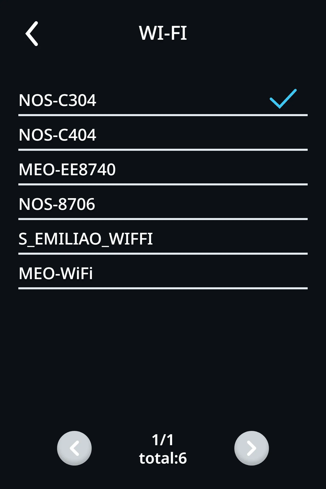Lista de redes WiFi