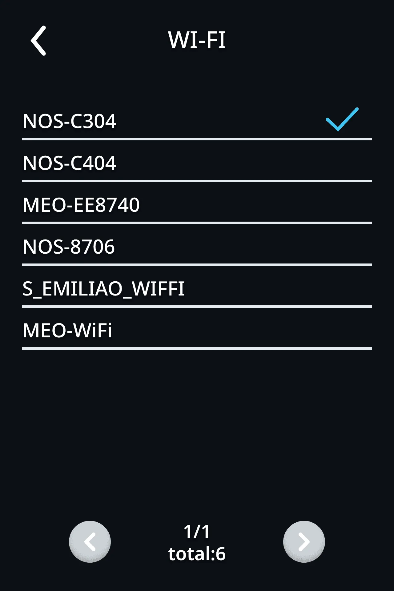 Lista de redes WiFi